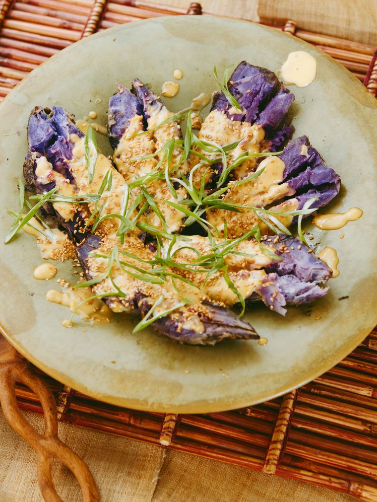 Grilled Purple Sweet Potato Salad